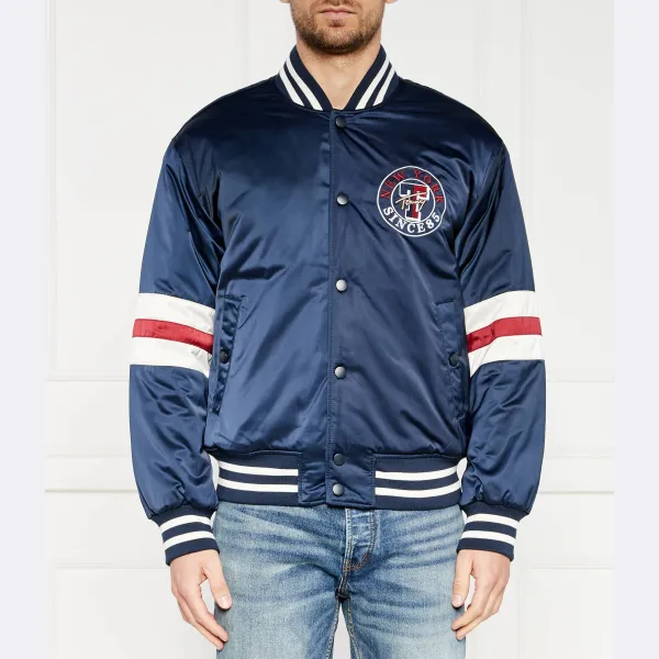 

Университетская куртка свободного кроя Tommy Hilfiger, синий