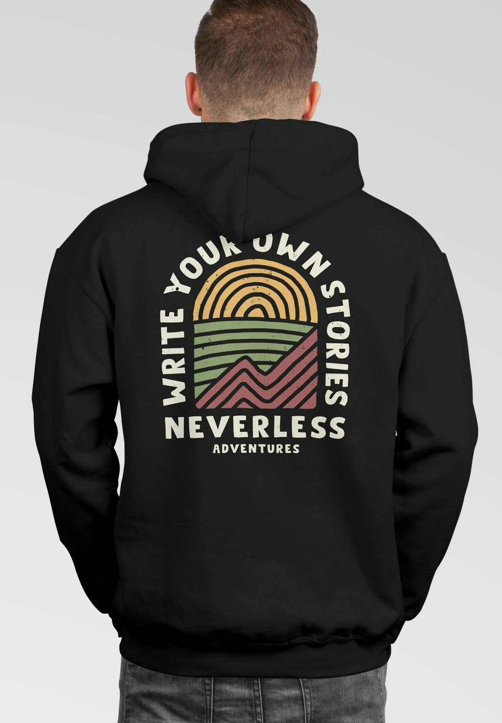 

Толстовка BACK GRAFIK LINE ART NATUR RÜCKENAUF MOTIV FASHION STREETSTYLE Neverless, черный