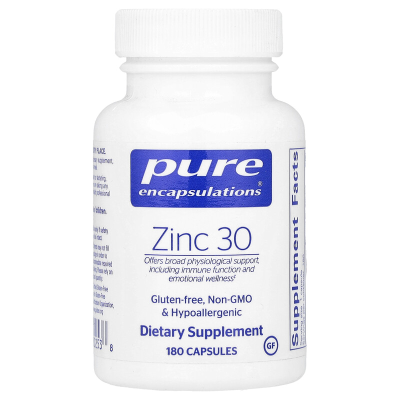 

Pure Encapsulations, Цинк 30, 30 мг, 180 капсул