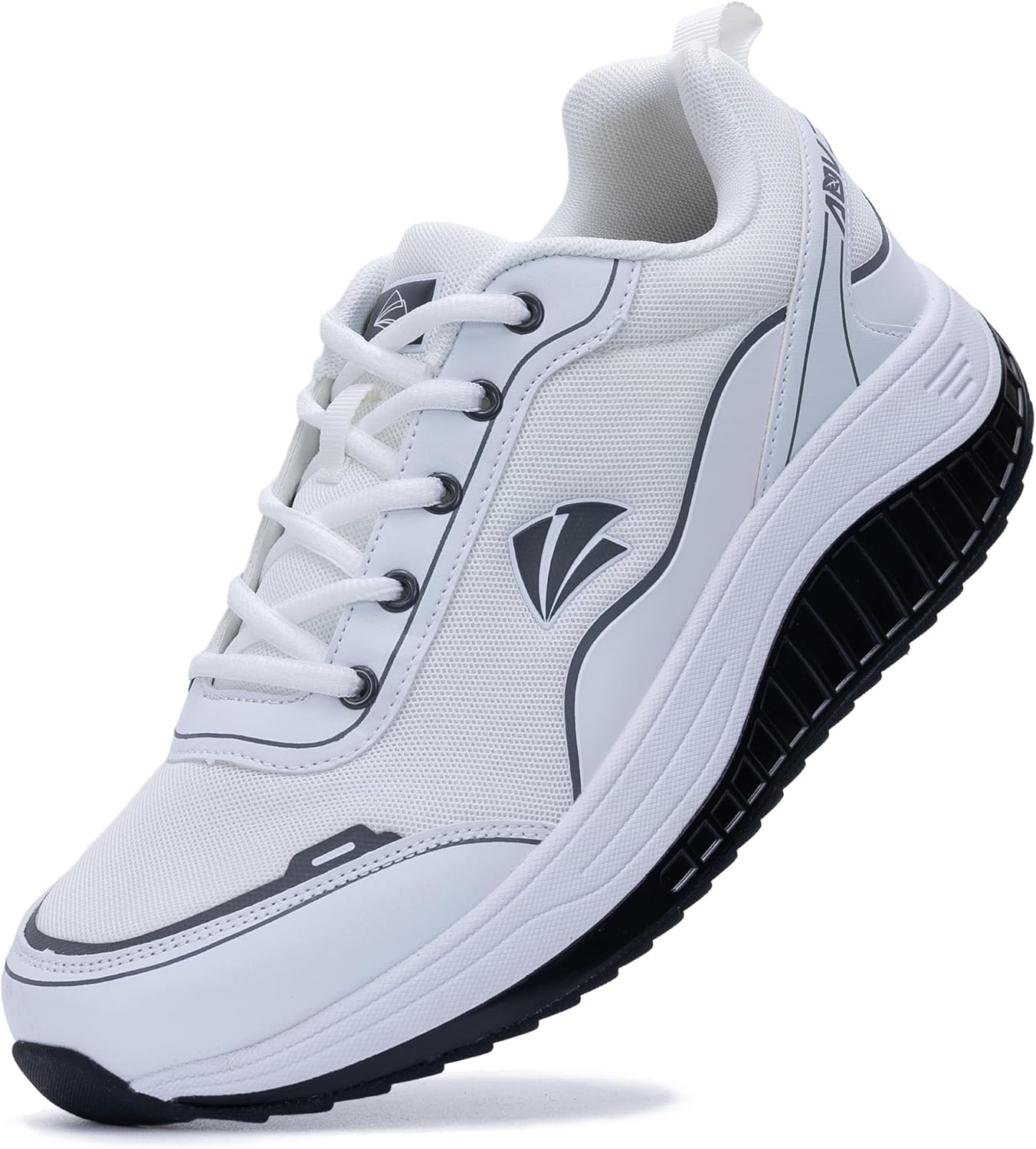 

Мужские кроссовки QAUPPE с поддержкой свода стопы, ортопедические, при плантарном фасциите, широкие теннисные туфли для снятия боли в пятках и ногах, белый