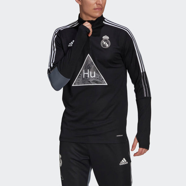 Толстовка x crossover real madrid soccer/football half zipper pullover stand collar black gray Adidas, черный — фото 3
