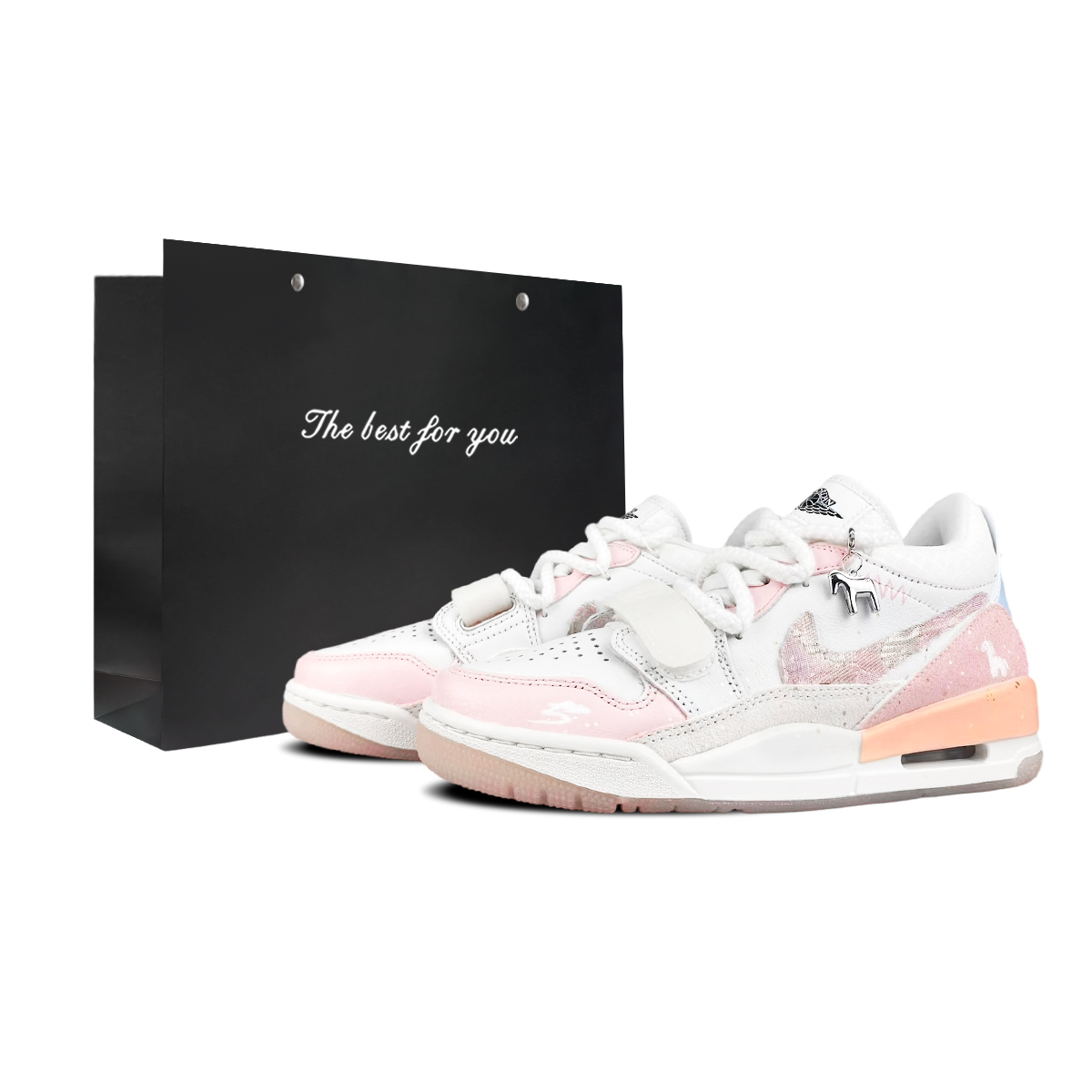 

Леггинсы 312 устойчивые к истиранию низкие винтажные баскетбольные кроссовки unisex Jordan, белый/розовый