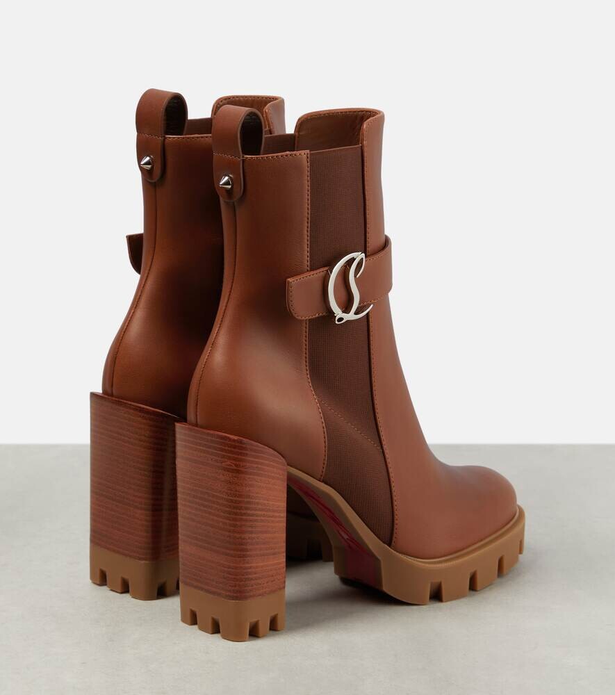 Декорированные кожаные ботильоны CL Chelsea Lug 100 Christian Louboutin, коричневый — фото 2