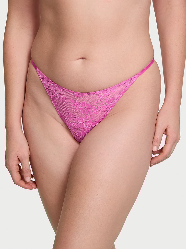 

Бразильские трусики с кружевом и стразами в форме сердца Dream Angels, rhinestone hardware new peony