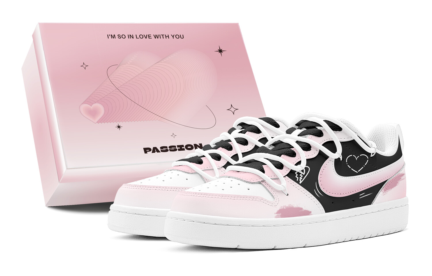 

Кроссовки Nike Court Borough Skateboard Shoes Women's Low-Top Pink, черный