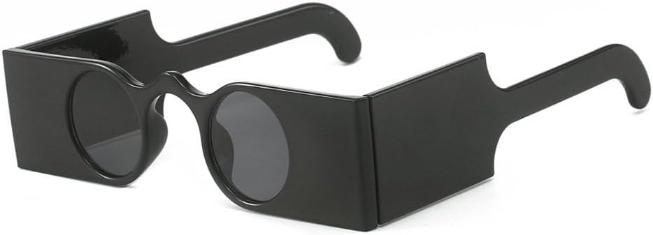 

Ретро уникальные прямоугольные женские солнцезащитные очки, модные, с маленькими круглыми линзами, защита от УФ-излучения UV400, женские солнцезащитные очки с широкими дужками WNCKSQ, Black Black