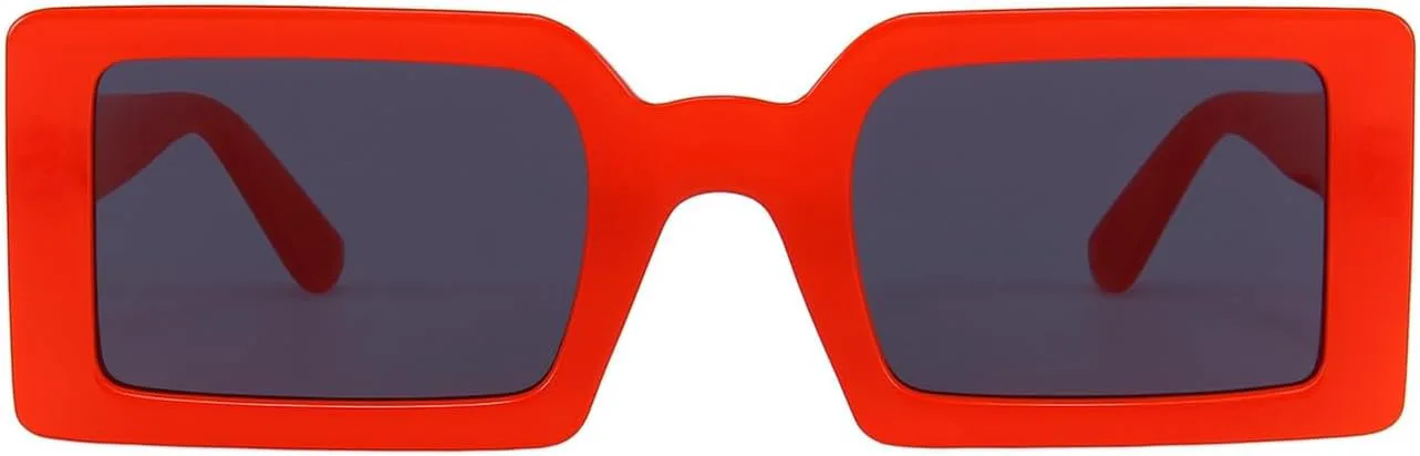 

Полупрозрачные прямоугольные солнцезащитные очки Les Lunettes de Soleil, квадратная прямоугольная форма, массивная оправа, тонкий широкий профиль Generic, Red