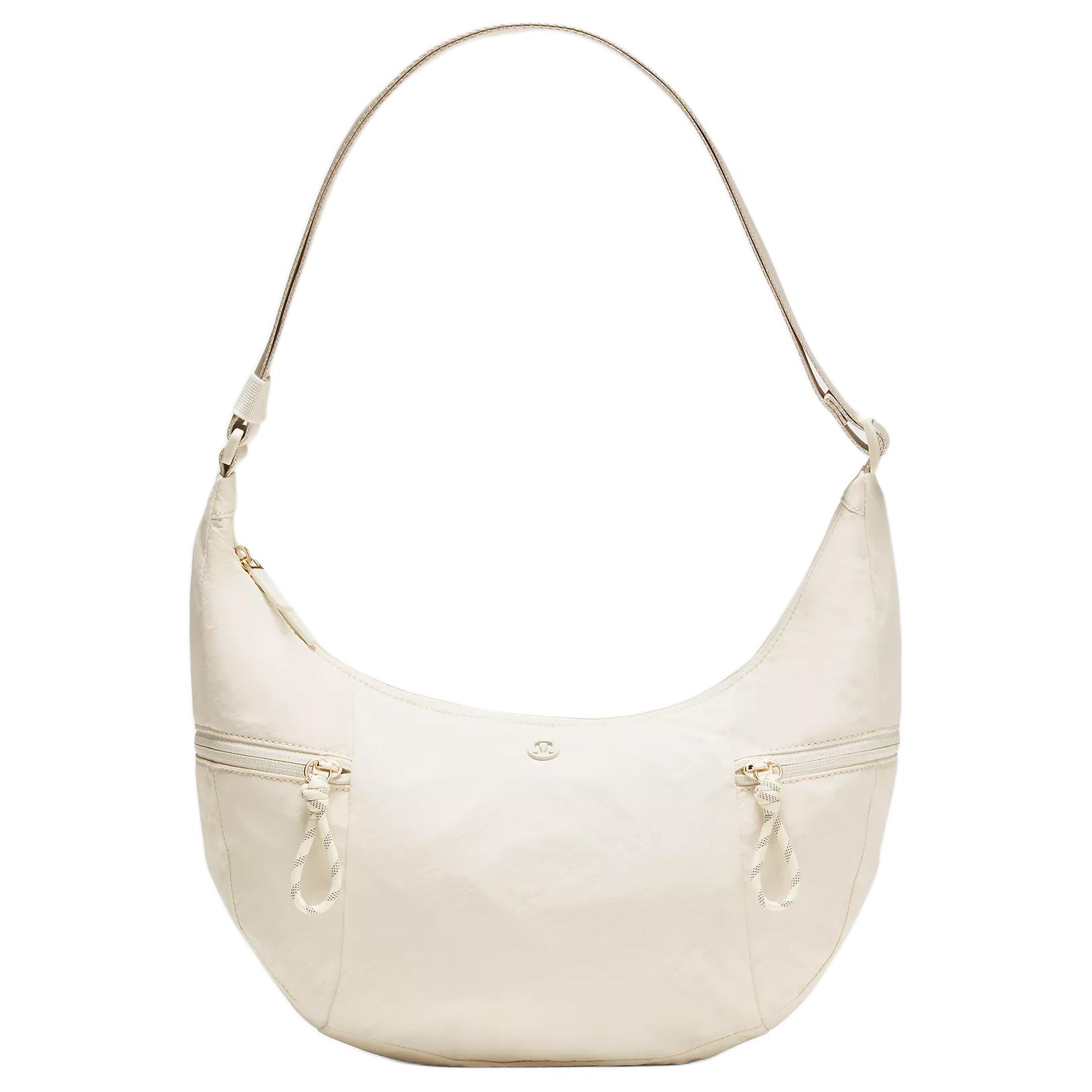 

Lululemon Нейлоновая сумка-полумесяц на плечо для женщин Light Ivory & Gold