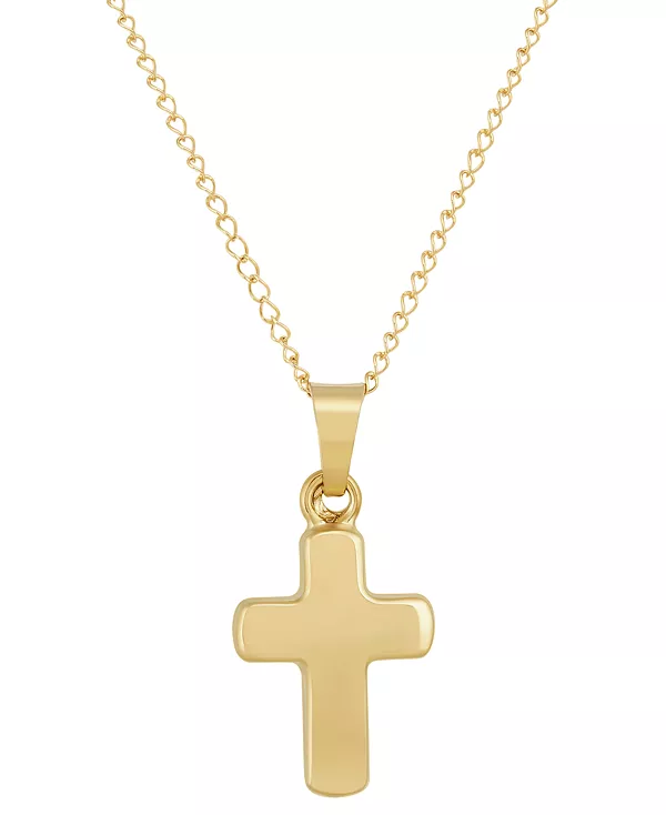 

Детское ожерелье с полированным маленьким крестиком 13 дюймов из 14-каратного золота Macy'S, gold