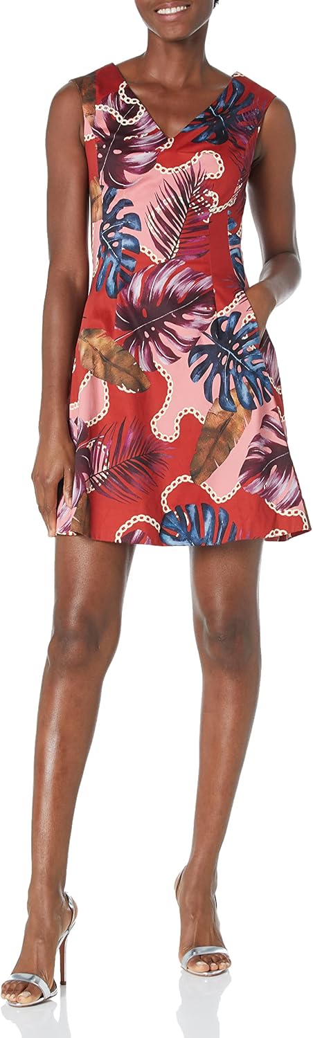 

GUESS Женское платье Colombe без рукавов, Tiki Club Print