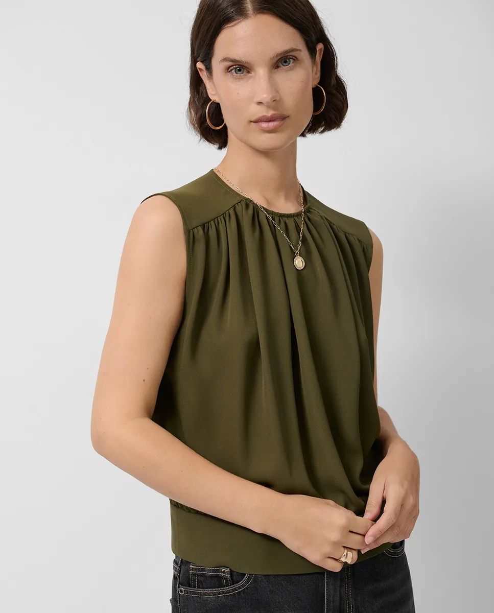 

Женская свободная блузка без рукавов из крепа Roberto Verino, зеленый