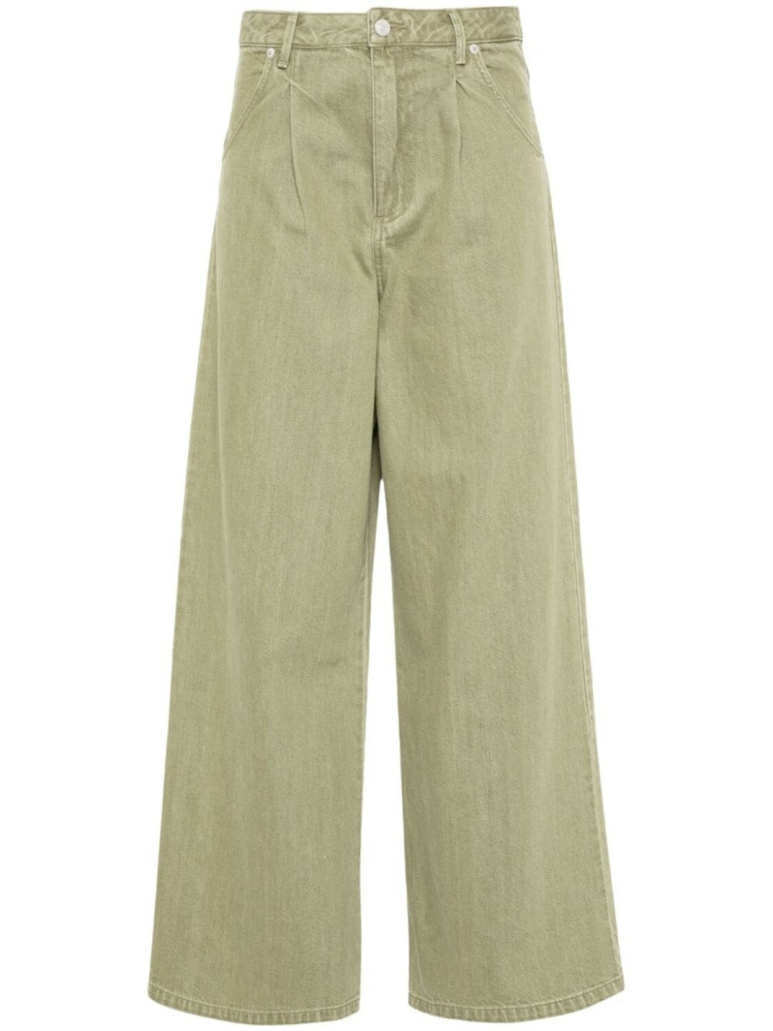 

Officine Generale широкие джинсы Moena с высокой посадкой, зеленый