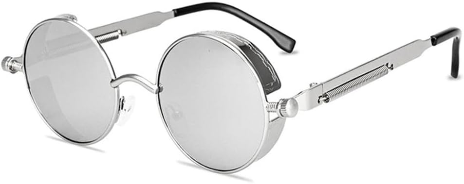 

Классические солнцезащитные очки в стиле стимпанк для мужчин и женщин, ретро-готические мужские солнцезащитные очки, модные панк-очки для вечеринок и вождения LOVQZAOF, Silver Silver