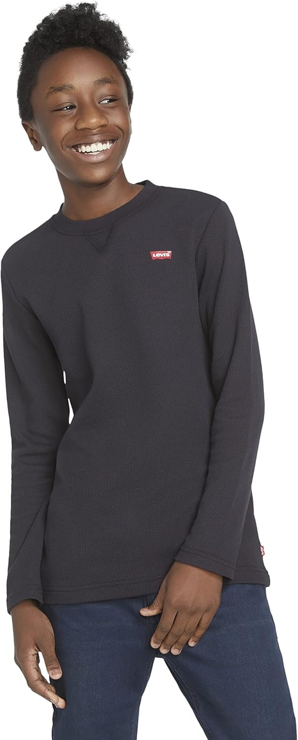 Рубашка с длинным рукавом и вафельным узором для мальчиков Levi's Boys, Black — фото 3