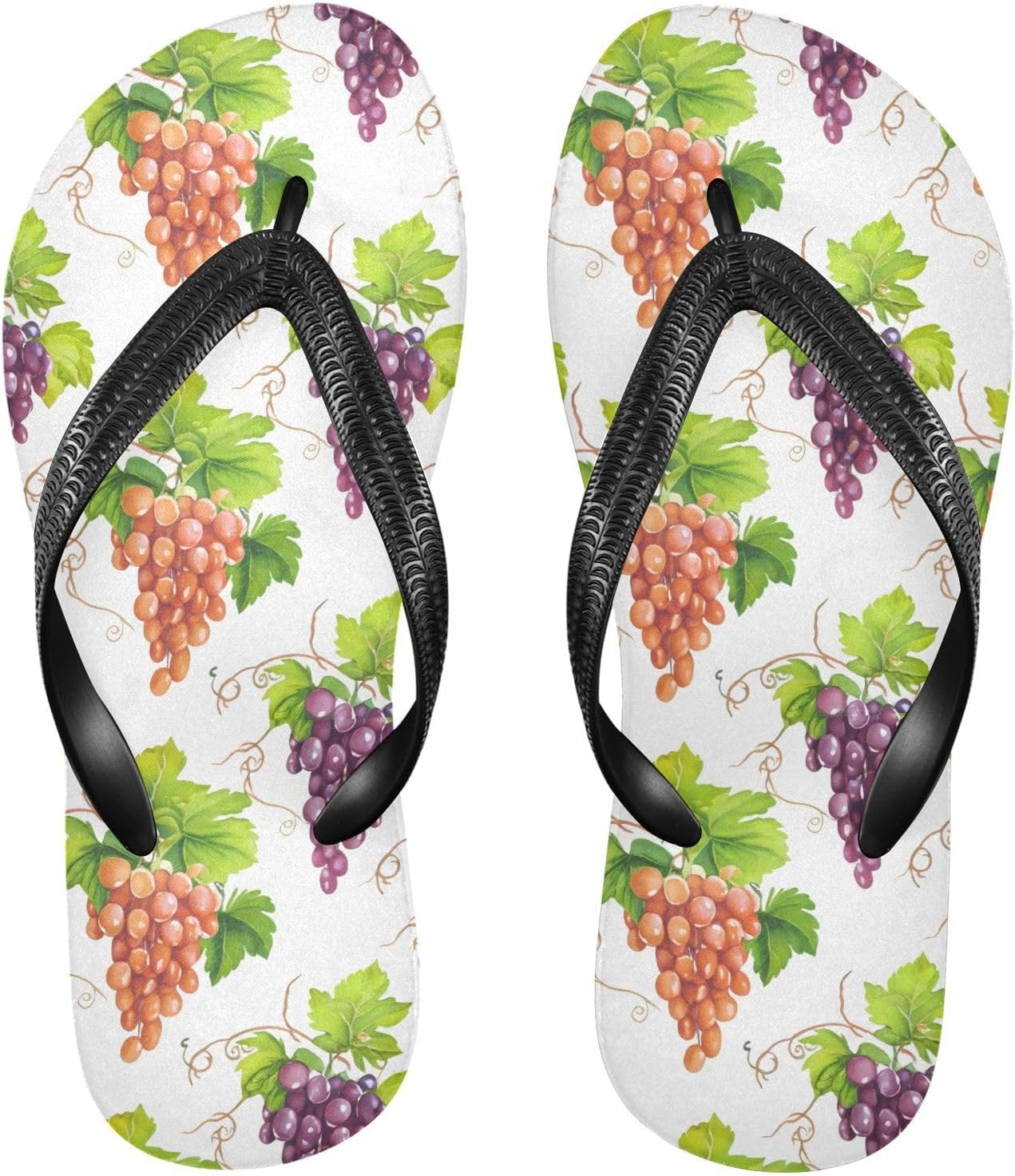 

Вьетнамки белого цвета с рисунком виноградной ветки, пляжные шлепанцы для душа, резиновые, противоскользящие, летние тапочки для ходьбы, для мужчин и женщин Sinestour