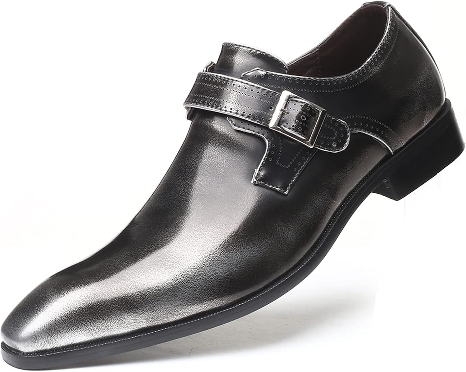 

Мужские лоферы KYOESCAI, деловые туфли, слипоны, броги с пряжкой, монки, нескользящие, для офиса и формальных мероприятий, серый