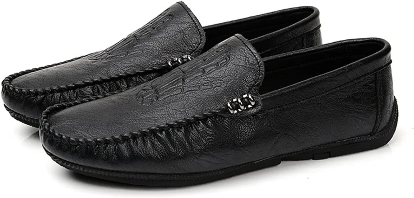 Мокасины мужские Leather Loafers, черный PUGHGAETZF — фото 4