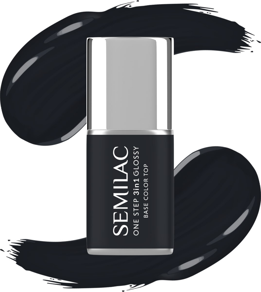 

УФ-лак для ногтей Semilac 3in1 UV-Nagellack Glossy The Black