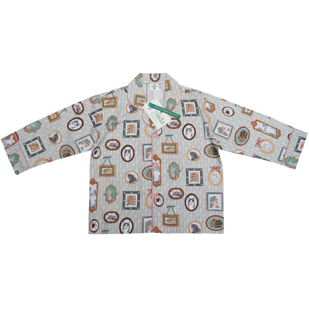 Детская пижама New Vintage Cats с длинным рукавом из тенселя и модала от Irusida — фото 2