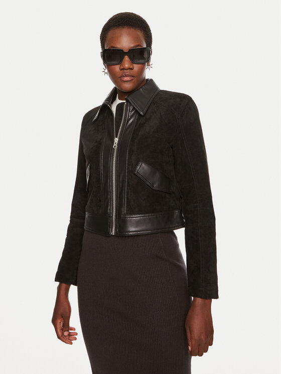 

Куртка из искусственной кожи regular fit 262TLN04J Sisley, черный