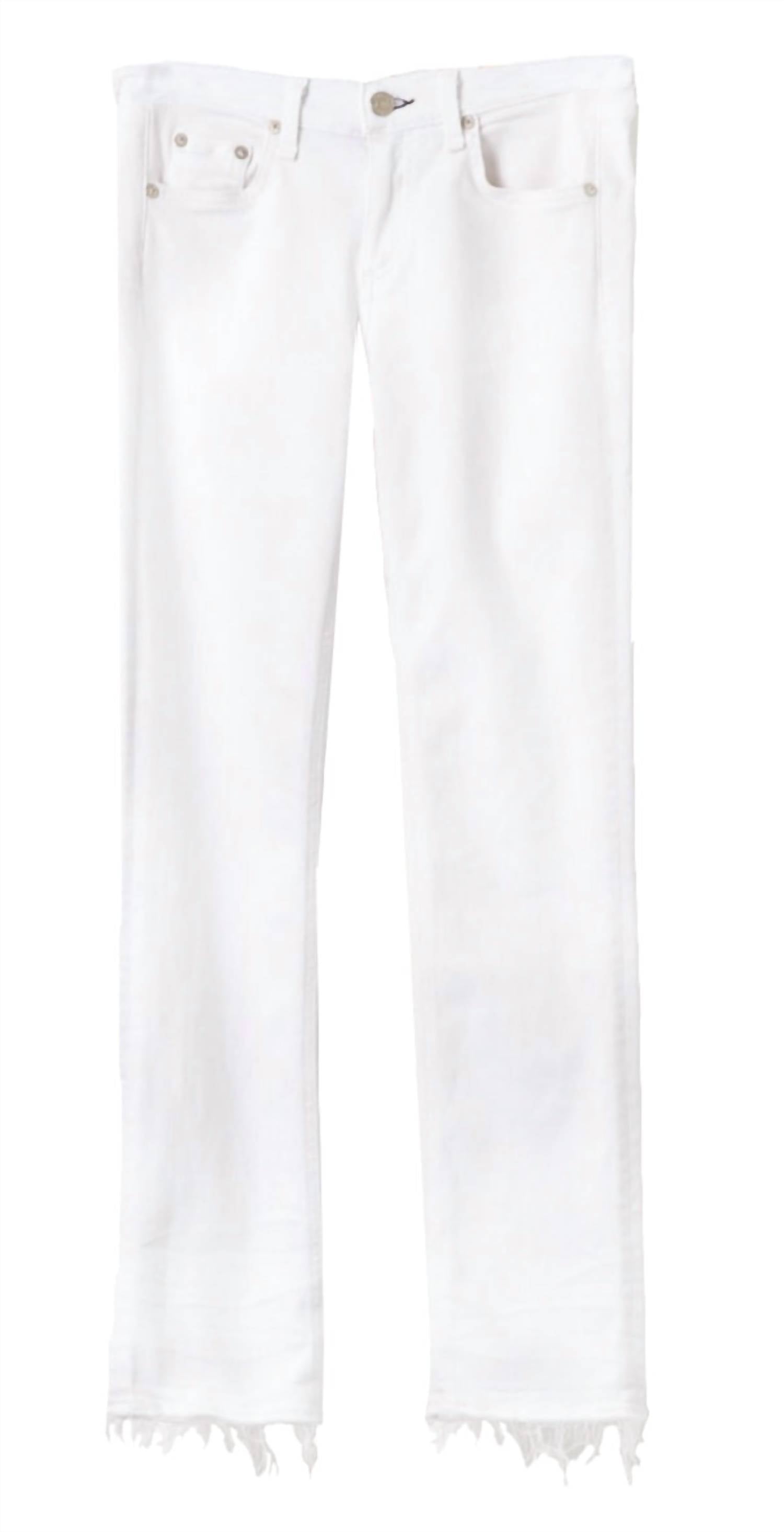 

Женские укороченные джинсы с бахромой белого цвета rag & bone