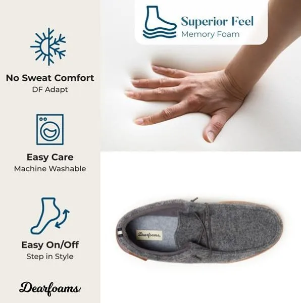 

Мужские ботинки Dearfoams Bennett с амортизирующей стелькой для использования в помещении и на улице, серый