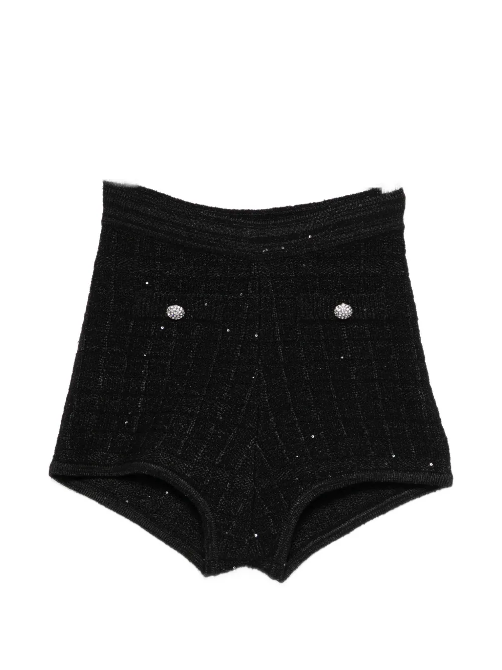 

Мини-шорты с украшенными пуговицами Alessandra Rich, черный