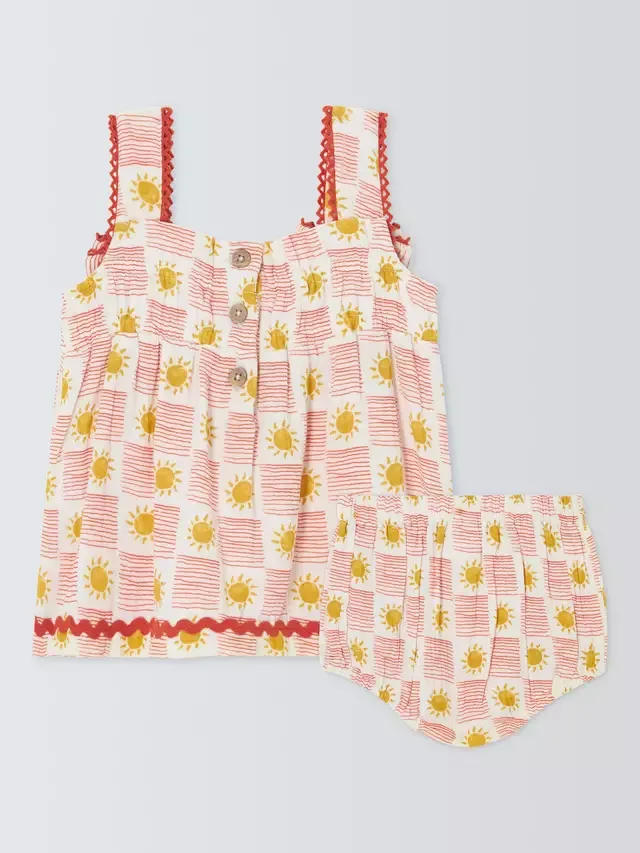 Комплект Baby Sunshine: платье и трусики, красная клетка John Lewis — фото 2