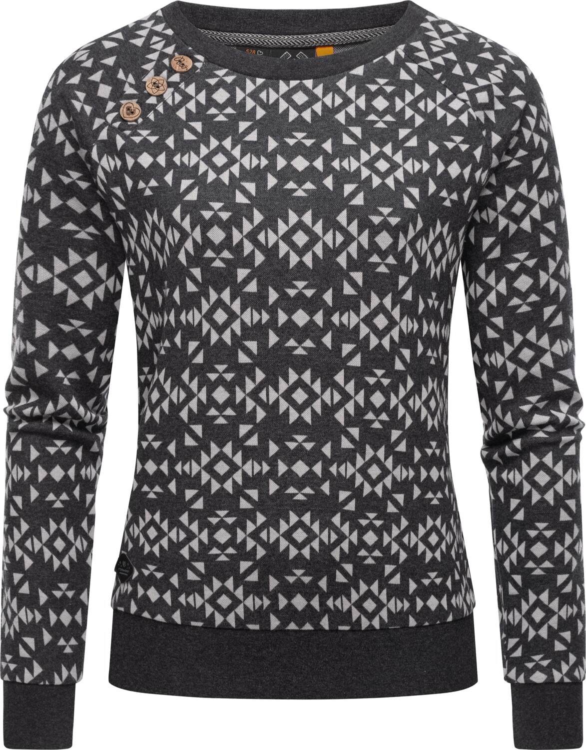 

Толстовка ragwear Rundhalspullover Darria Aztec, цвет Dark Grey