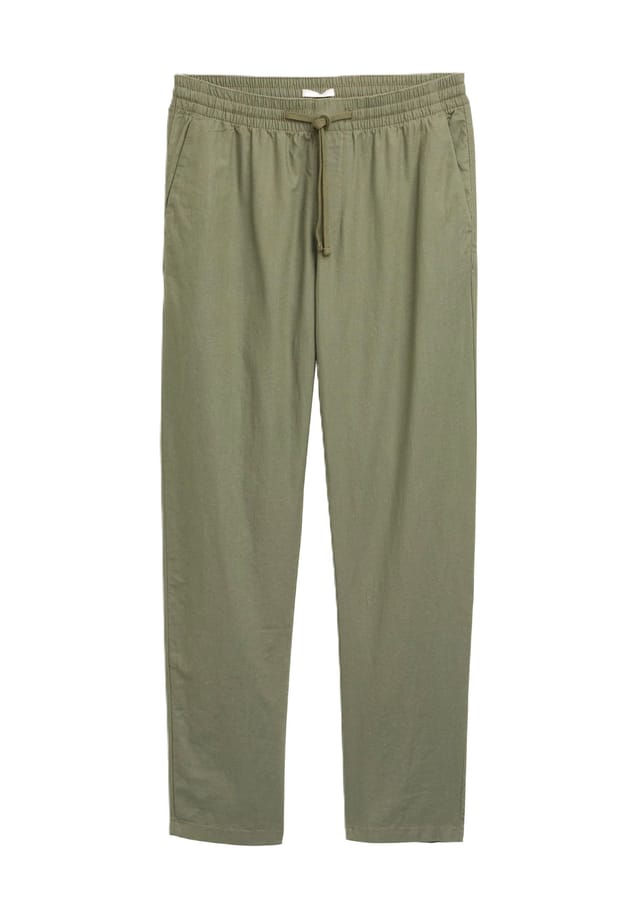 

Брюки из ткани с эластичным поясом Denim Tom Tailor, цвет 10905 tree moss g