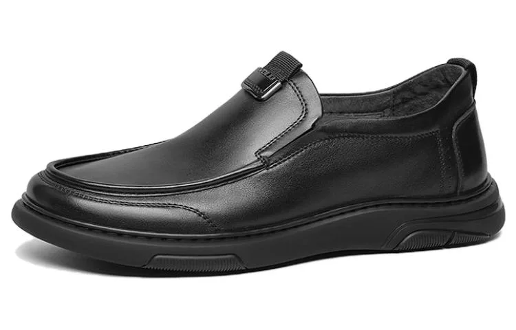 VOLO Повседневные кожаные туфли мужские low top черный/серый — фото 4