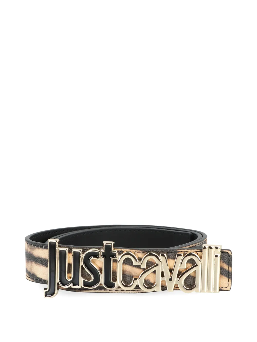 

Ремень с логотипом и анималистичным принтом Just Cavalli, коричневый