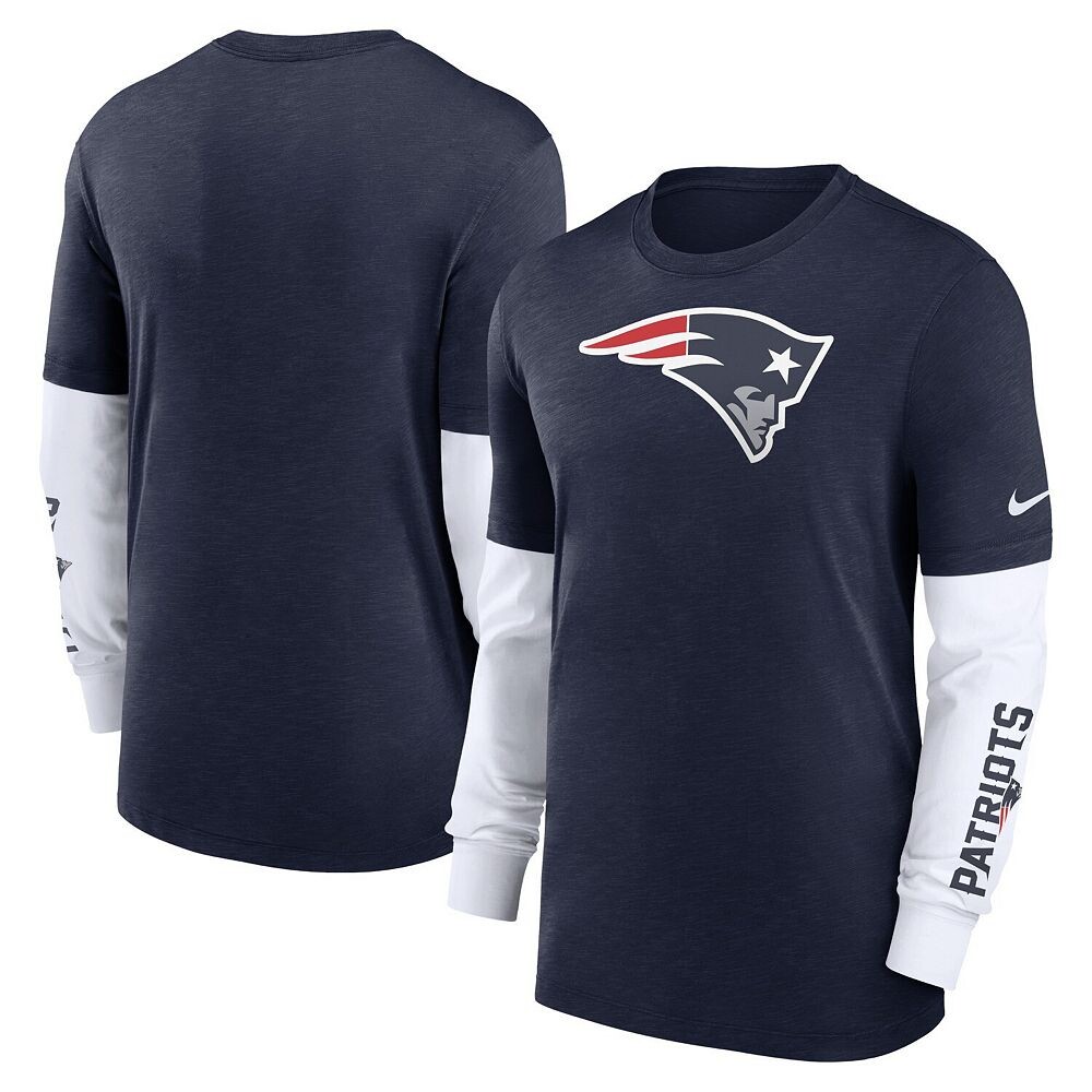 

Мужская футболка с длинным рукавом Nike Heather Navy New England Patriots Slub Fashion, цвет Pat Navy