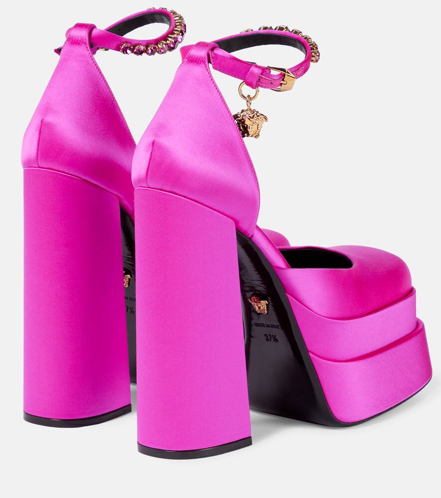 Лакированная платформа туфли на каблуке Versace, Deep Fuxia-Versace Gold — фото 3