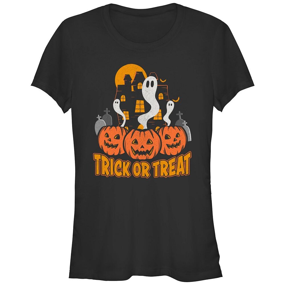 

Детская футболка с рисунком Trick Or Treat Ghosts, черный