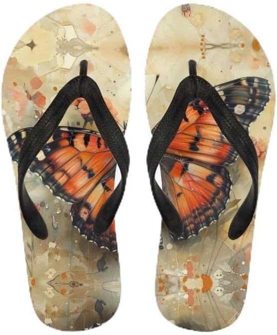 

Женские сандалии Semiouray с принтом граффити и бабочками, классические шлепанцы для пляжа, удобные шлепанцы, Butterfly Splash