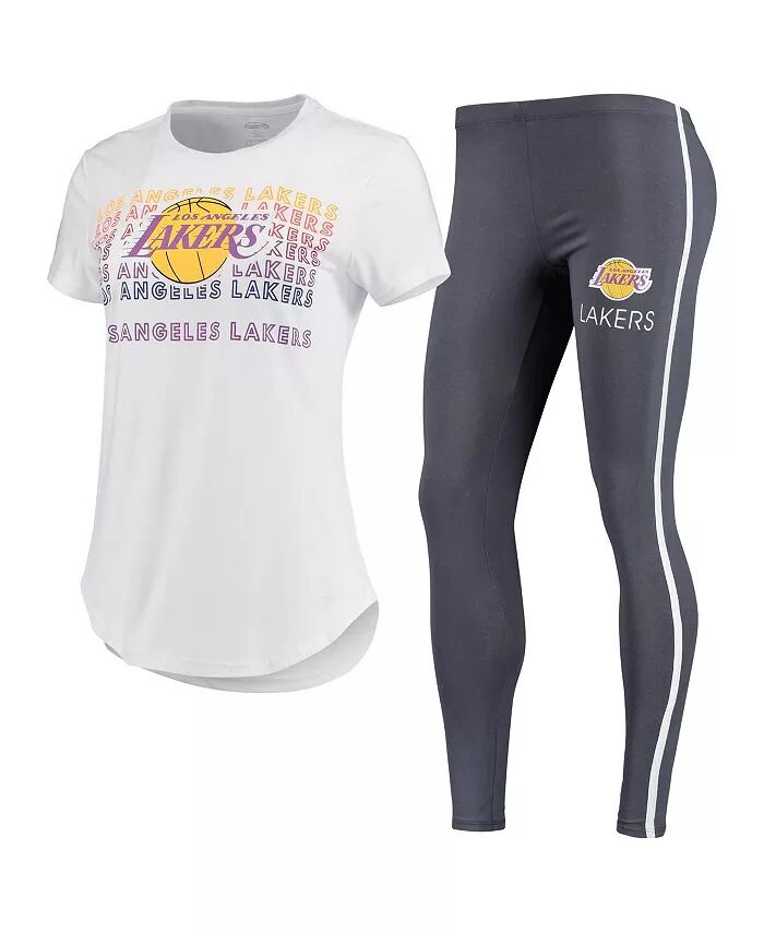 

Женский комплект из белой, угольно-серой футболки и леггинсов Los Angeles Lakers Sonata Concepts Sport