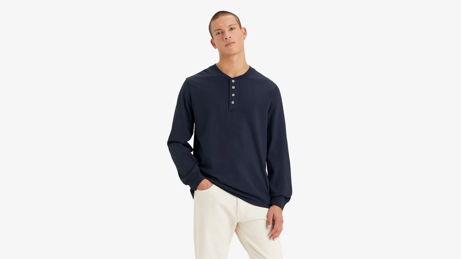 

Поло с четырьмя пуговицами Levi's, синий