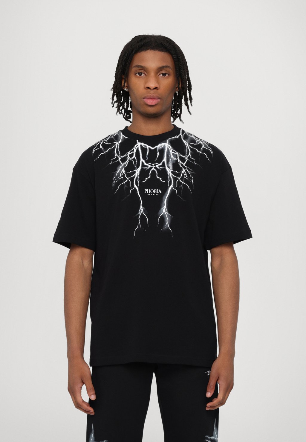 

Футболка с принтом LIGHTNING AND LOGO PRINT PHOBIA ARCHIVE, черный