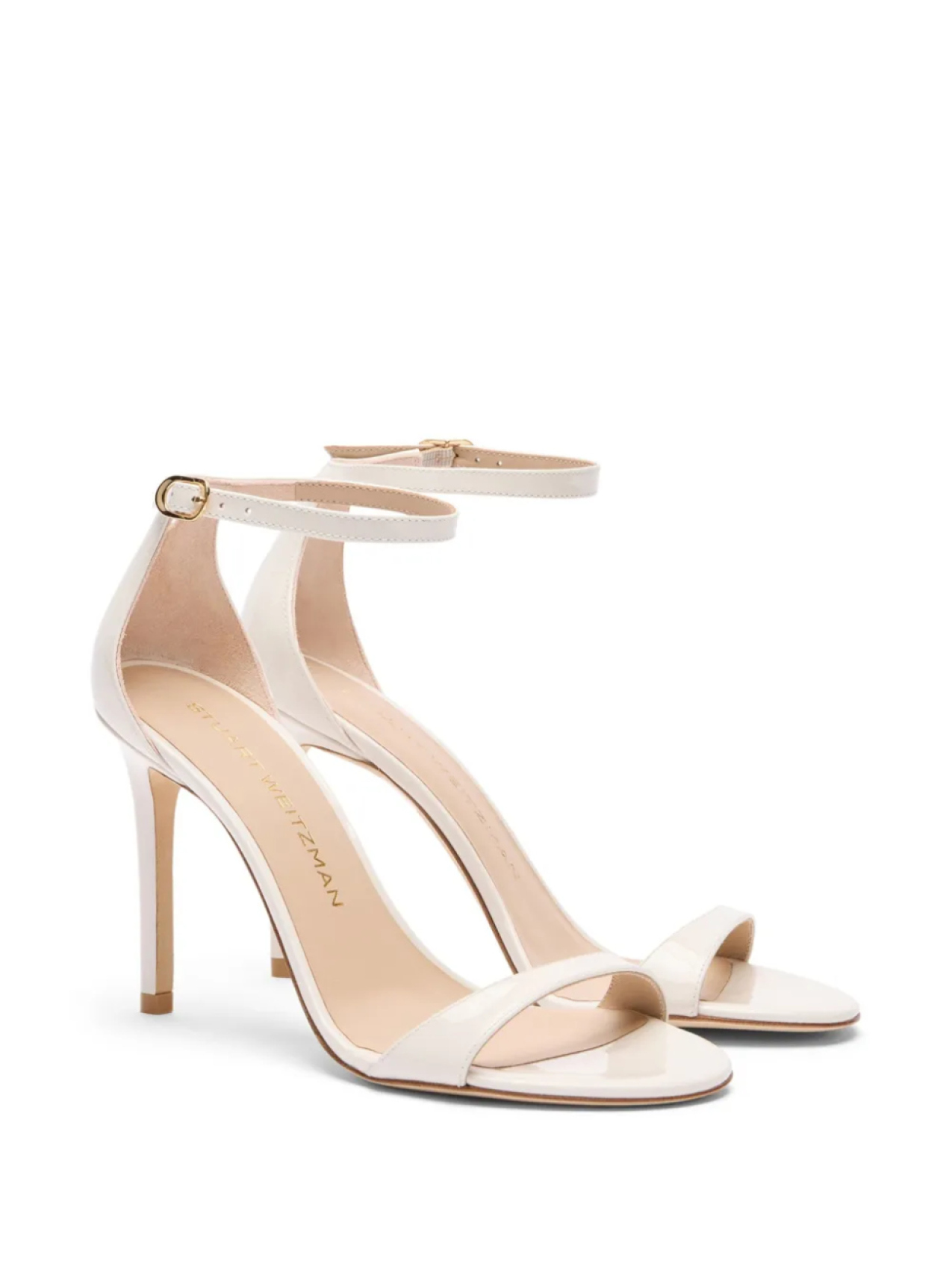 Сандалии Stuart Weitzman 100 мм Nudist II, нейтральный цвет — фото 2