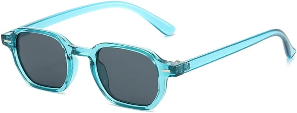 

Модные квадратные солнцезащитные очки конфетных цветов для женщин, защита от УФ-излучения UV400, винтажные заклепки, для мужчин, градиентный леопардовый принт TVTBBVV, Blue Grey