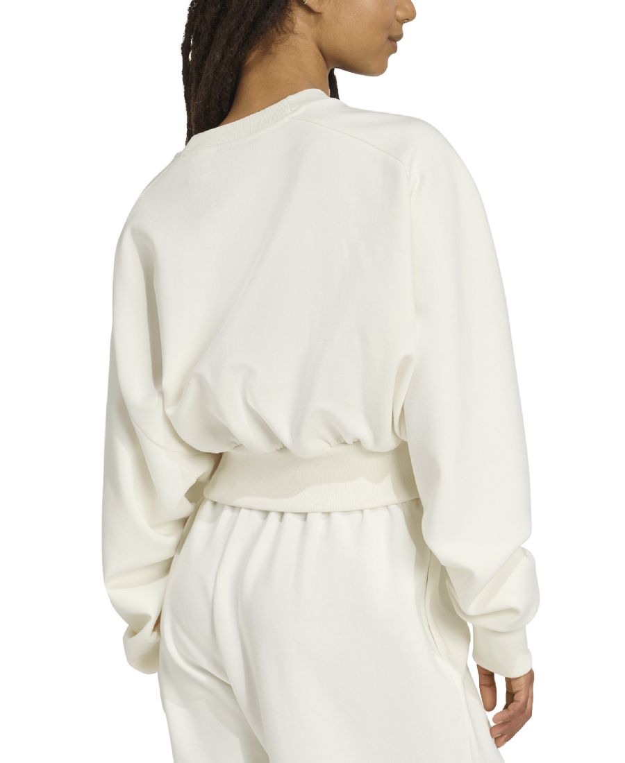 Женская мягкая толстовка Soft Lux с свободным круглым вырезом Adidas, Off White — фото 2