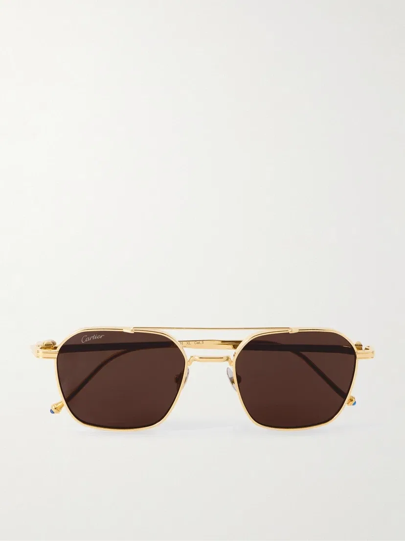 Солнцезащитные очки Pasha золотистого цвета в стиле «авиатор» Cartier Eyewear, золотой