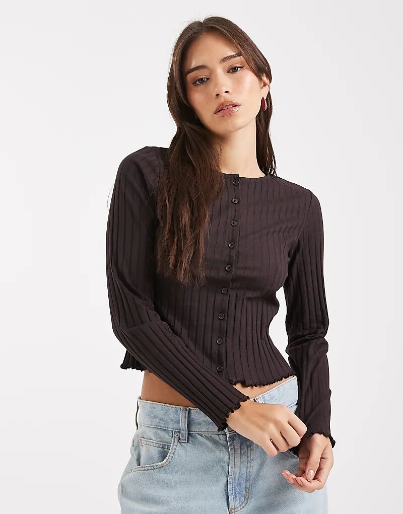 

Кардиган Miss Selfridge в рубчик шоколадного цвета