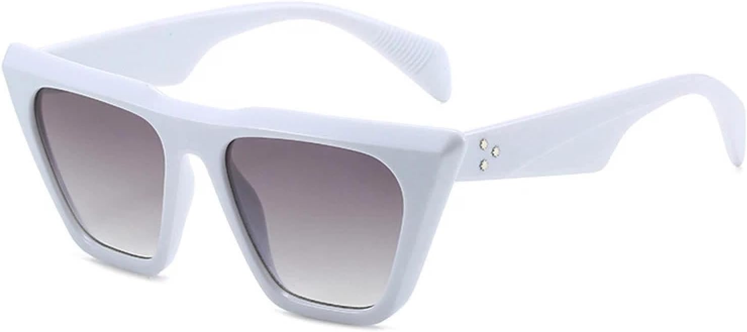 

Ретро-солнцезащитные очки «кошачий глаз» для женщин и мужчин, модный тренд, роскошные классические очки для вождения и путешествий, защита от УФ-излучения UV400 TKKTLLT, White Gray