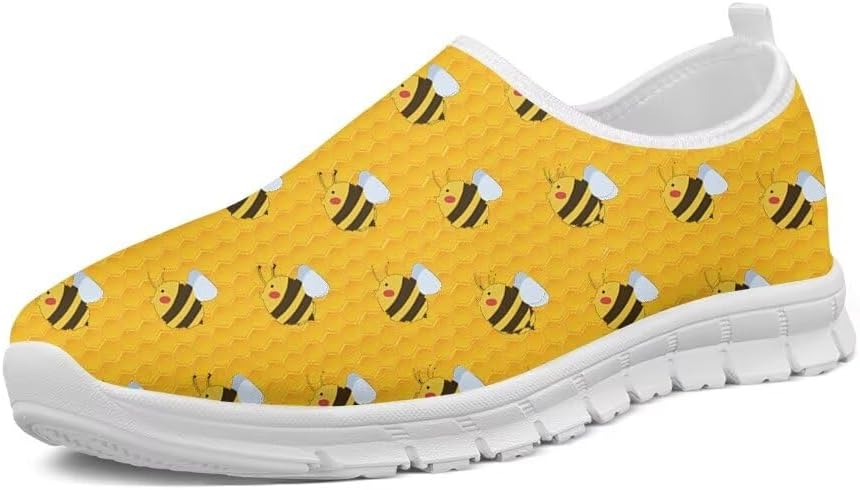 

Женские кроссовки Forchrinse Blue Hummingbird Floral для прогулок, мужские слипоны, легкие мягкие кроссовки с поддержкой свода, лоферы, дышащие, Bee