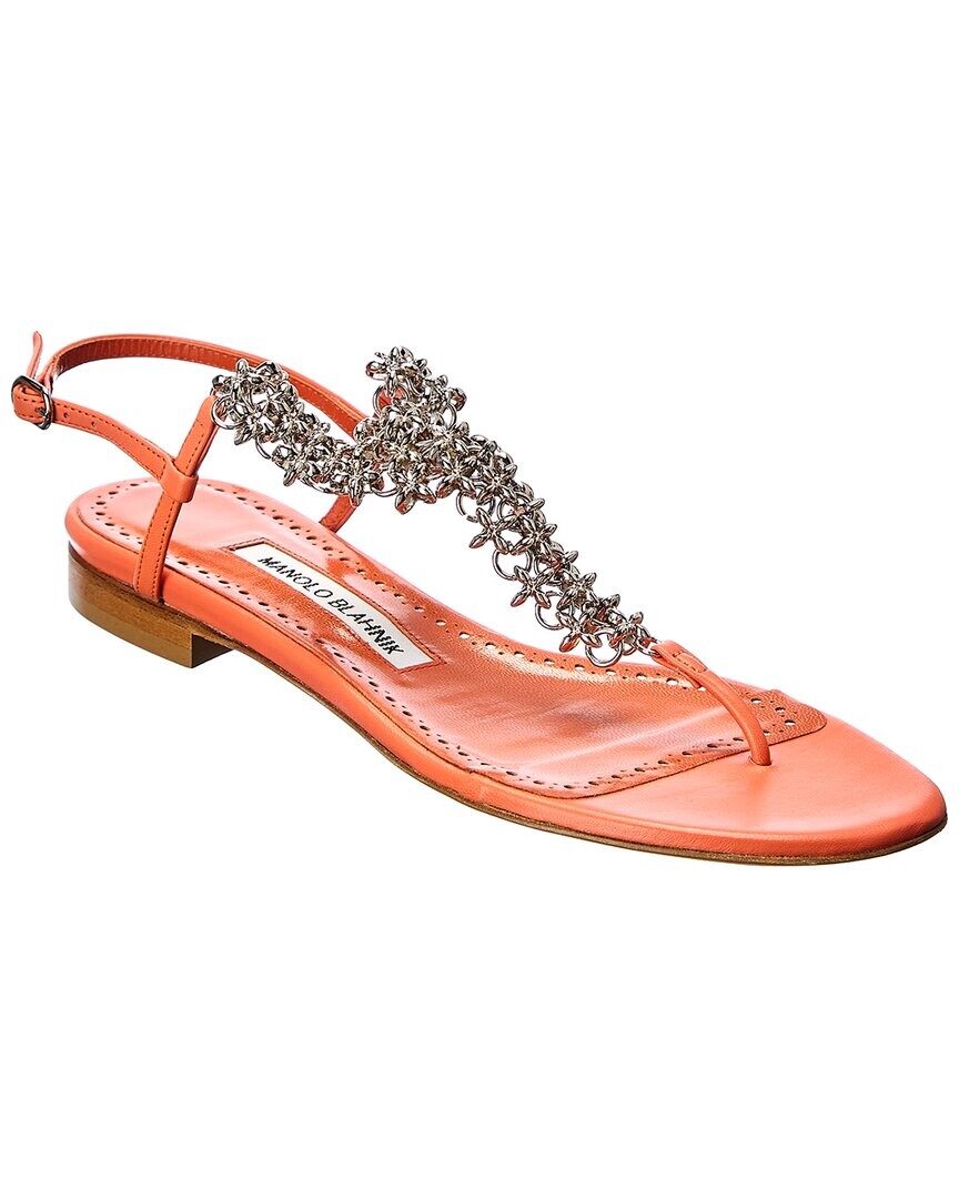 Кожаные сандалии Manolo Blahnik, оранжевый