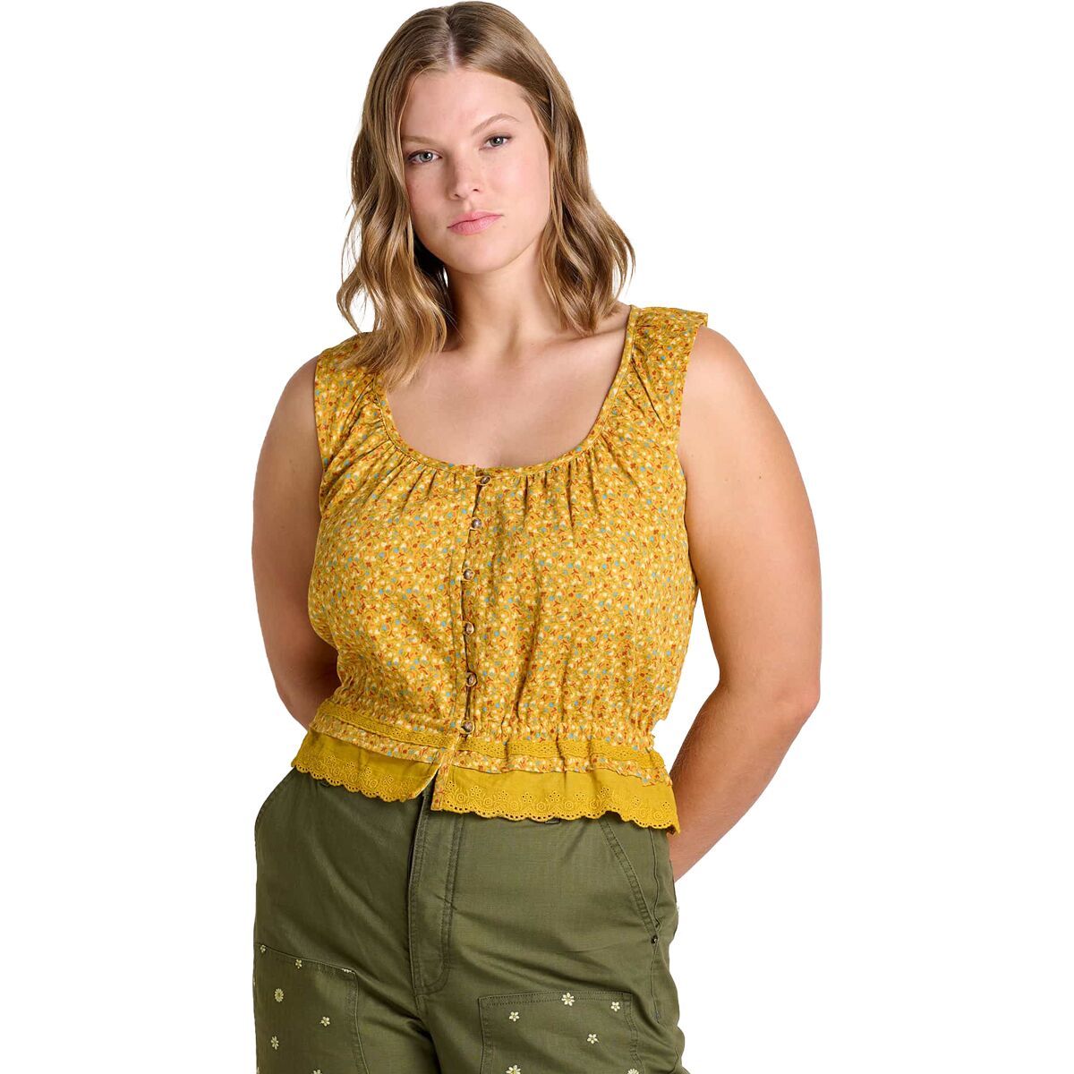 

Манзана блузка с рюшами Toad&Co, цвет pollen small floral print
