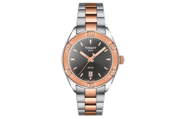 

TISSOT Часы PR100 Collection Quartz Movement Women's Watch 36mm Black Dial Stainless Steel Case Stainless Steel Watchband, Black Dial