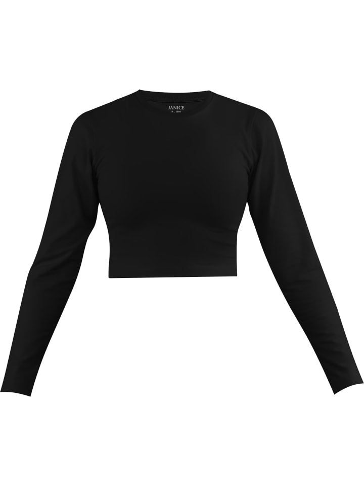 

Лонгслив Janice Damen crop Langarmshirt hochgeschlossen Noia, черный